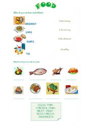 English worksheet: FOOD