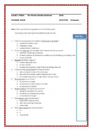 English Worksheet: The Witches Roald Dahl Quote and Vocabulary Match