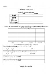 English Worksheet: Graphing Gummy Bears