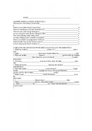 English worksheet: past simple and continuous