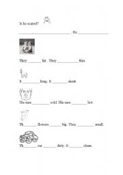 English worksheet: Verbs to be and Body parts