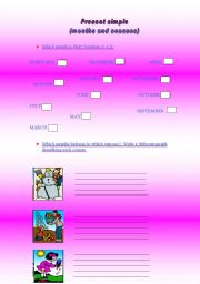 English Worksheet: months and seasons