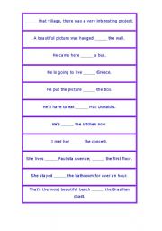 English worksheet: Prepositions