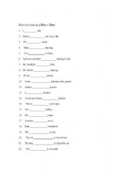 English worksheet: Easy Simple Present Like vs Likes