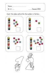 English worksheet: counting teen numbers