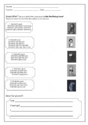 English worksheet: describing the parts of the body