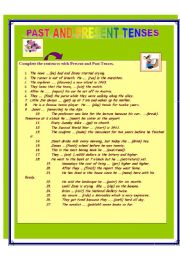 English Worksheet: Past and Present Tenses