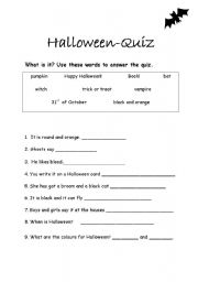 English Worksheet: Halloween-Quiz