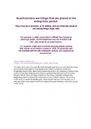 English Worksheet: Anachronisms