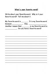 English worksheet: My Favorite Word