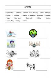 English worksheet: Sports 