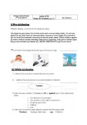 English Worksheet: lesson n13:Songf Of Freedom