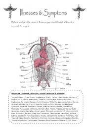 English Worksheet: Illnesses and Symptoms