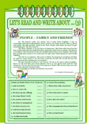 Let´s read and write about ... (3) - Family and friends.