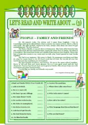 Lets read and write about ... (3) - Family and friends.