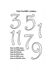 English Worksheet: Numbers