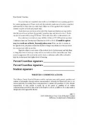 English Worksheet: Parent letter