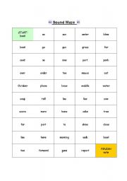 English Worksheet: Pronunciation Maze 