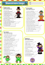 English Worksheet: QUESTION TAGS