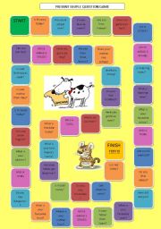 English Worksheet: Present Simple Questions Board Game (fully editable)