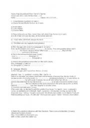 English Worksheet: 9th form 1st term exam