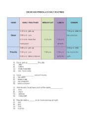 English worksheet: Daily routines. 