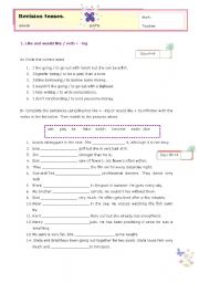 English Worksheet: Revision tenses and writing tips!