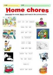 English Worksheet: Home chores