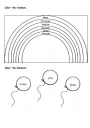 English Worksheet: Workdheet for Colors