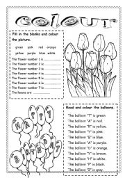 English Worksheet: Colours