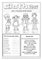 English Worksheet: clothes