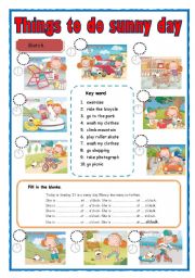 English Worksheet: Thinngs to do sunny day