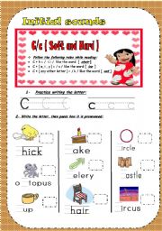 Hard and Soft ( c )/ Phonetics for young students. - ESL worksheet by