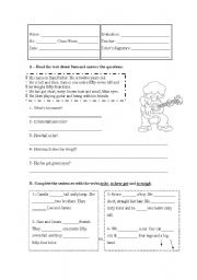 English worksheet: easy