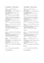 English Worksheet: Eternal Flame - song