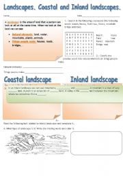 English Worksheet: Landscapes. Inland and coastal
