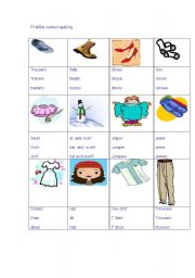 English worksheet: Clothes spelling exercise