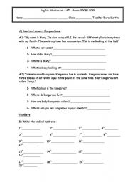 English Worksheet: Revision work