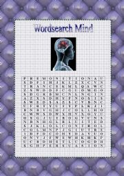 English worksheet: Wordsearch Mind