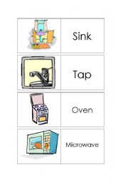 English Worksheet: 12 kitchen flashcards