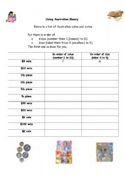 English Worksheet: Using Australian Money