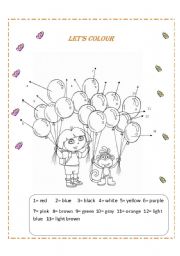 English Worksheet: LETS COLOUR