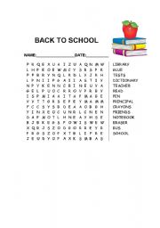 English Worksheet: Back--to-School
