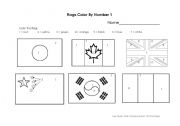 English worksheet: Flags color by number