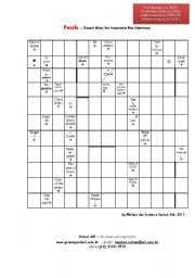 English Worksheet: Puzzle