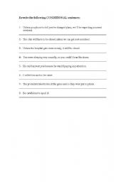 English worksheet: conditional exrecises