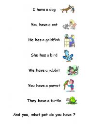 English worksheet: Verb to have