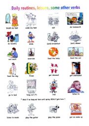 English Worksheet: daily routines & leisure