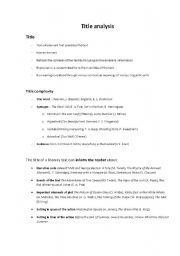 English Worksheet: Title analysis