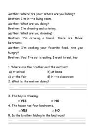 English Worksheet: Reading comprehension